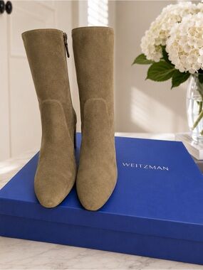 Stuart Weitzman Tan Suede Heeled Boots